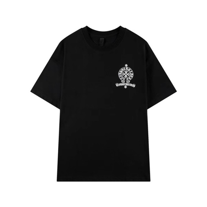 クロムハーツメンズブラック半袖Tシャツc129