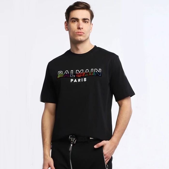 バルマンメンズブラック半袖Tシャツc05