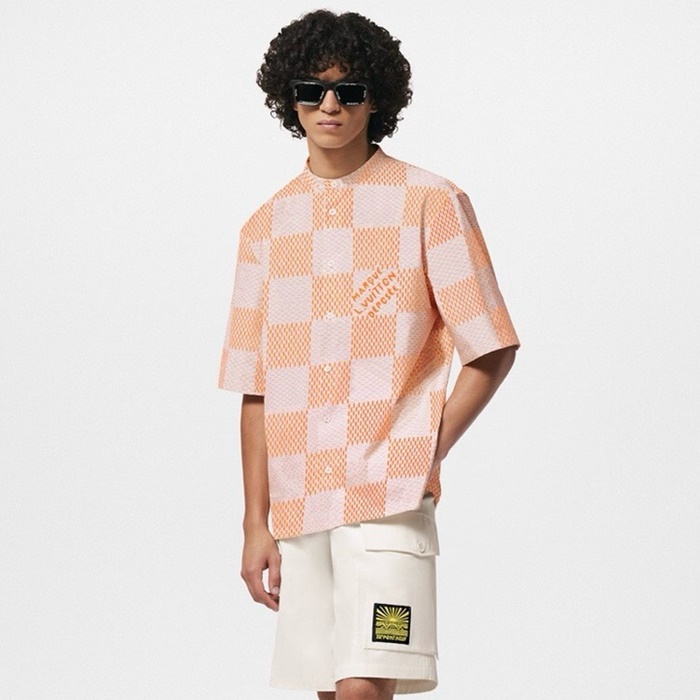 ルイヴィトンメンズオレンジ半袖シャツc355