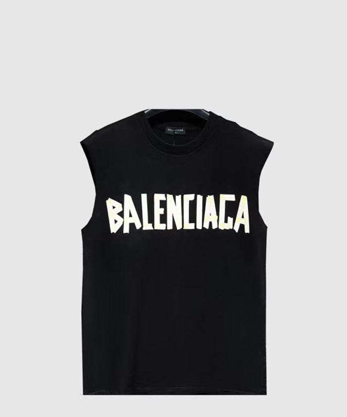 バレンシアガメンズブラックタンクトップc359