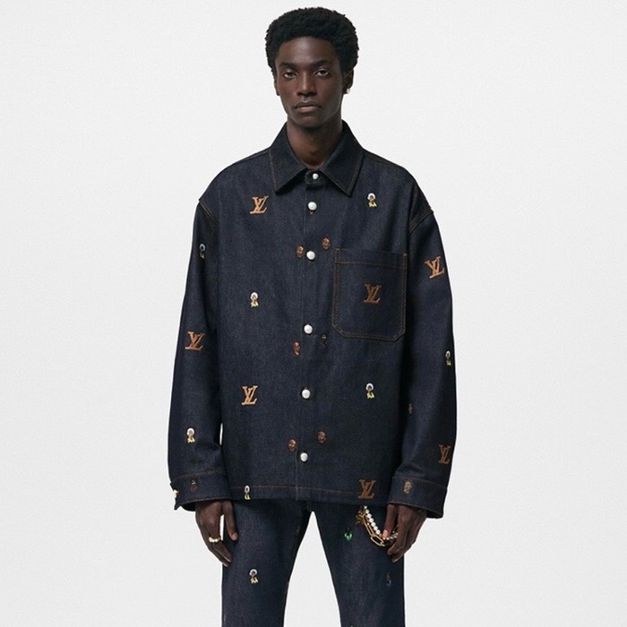 ルイヴィトンメンズブルーシャツc362