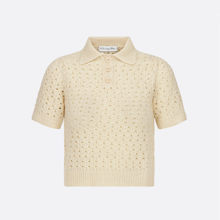 ディオールレディースアイボリー半袖ニットi349