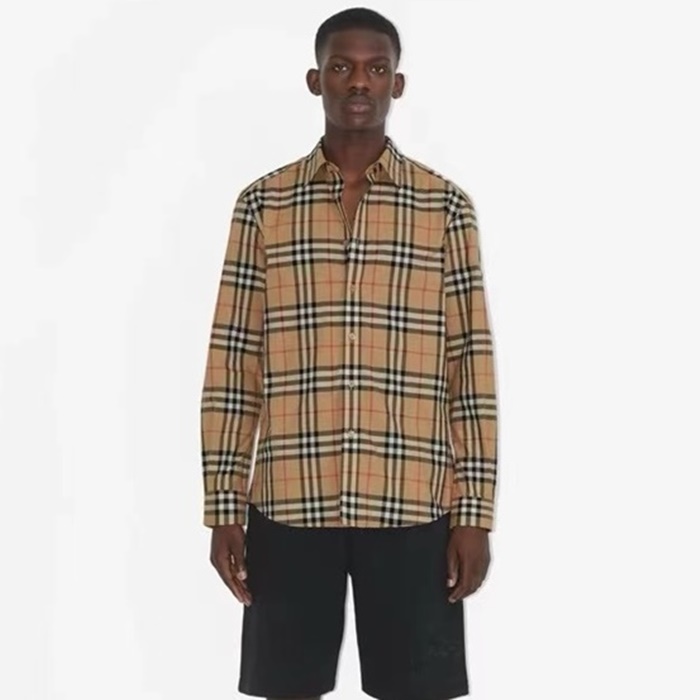 バーバリーメンズベージュシャツc313