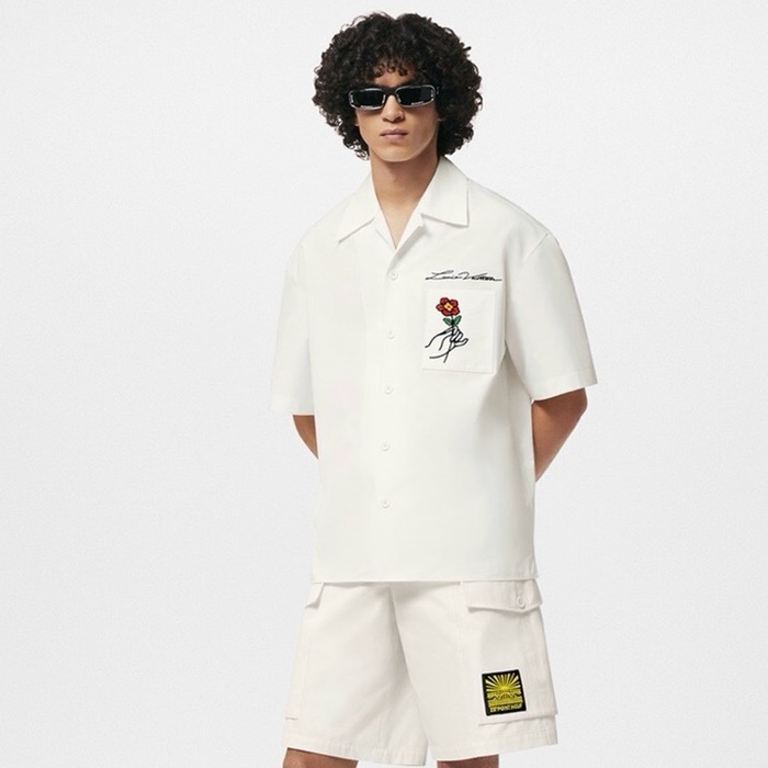 ルイヴィトンメンズホワイト半袖シャツc374