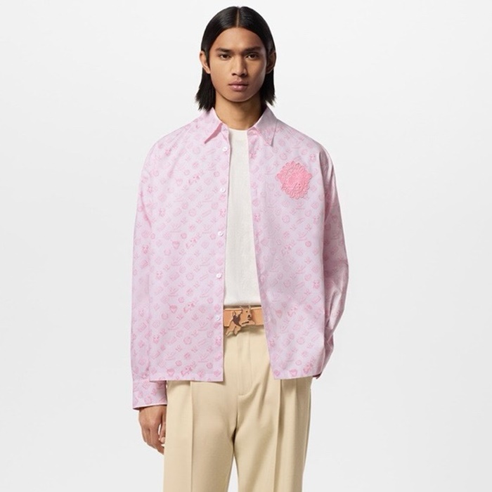ルイヴィトンメンズピンクシャツc375