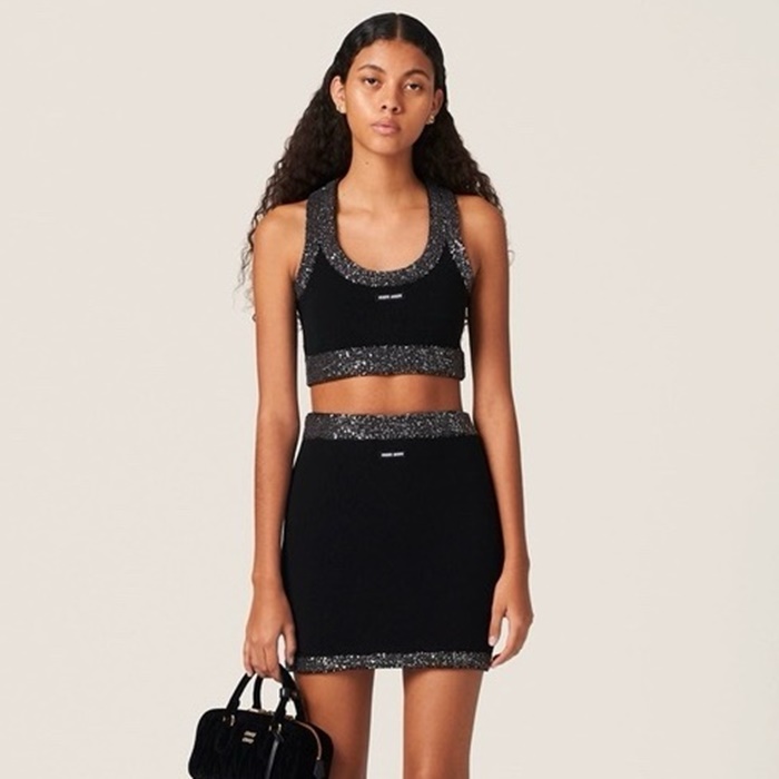 ミュウミュウレディースブラックツーピース-c409