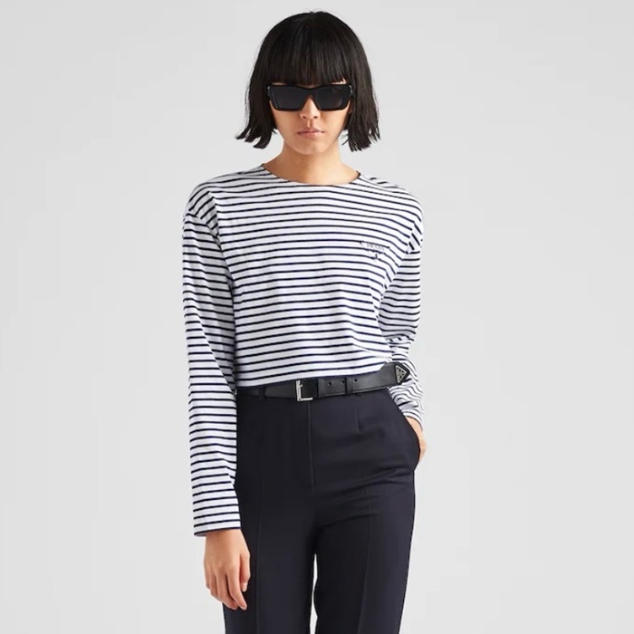 プラダレディースブルースウェットシャツc411