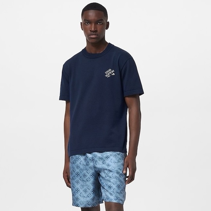 ルイヴィトンメンズネイビーシャツc416