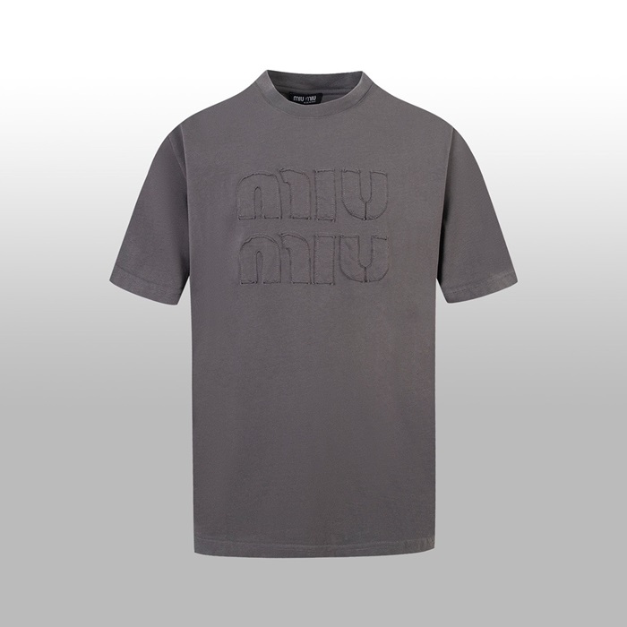 ミュウミュウユニセックスグレー半袖シャツc422