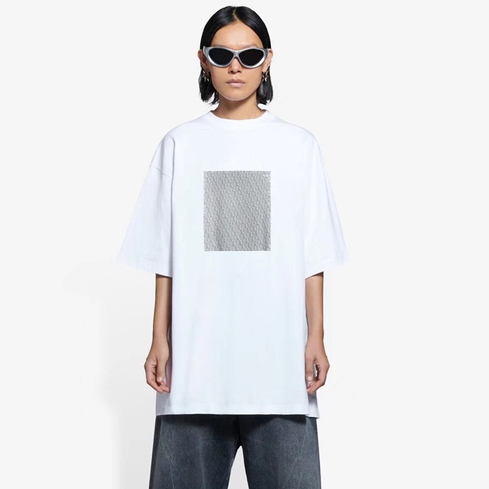 バレンシアガメンズホワイト半袖Tシャツc434