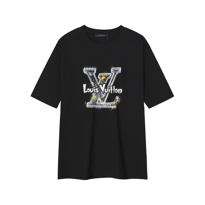 ルイヴィトンメンズブラック半袖Tシャツc439