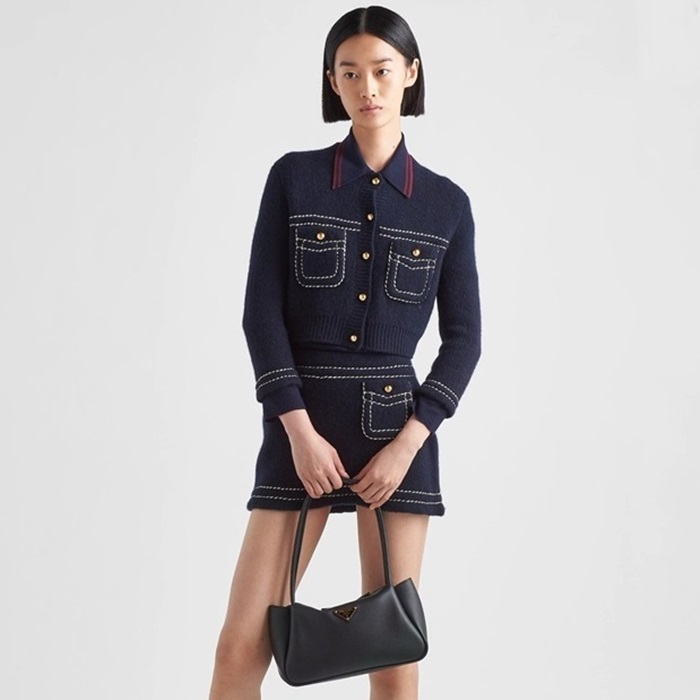 プラダレディースブラックハボバッグb1588