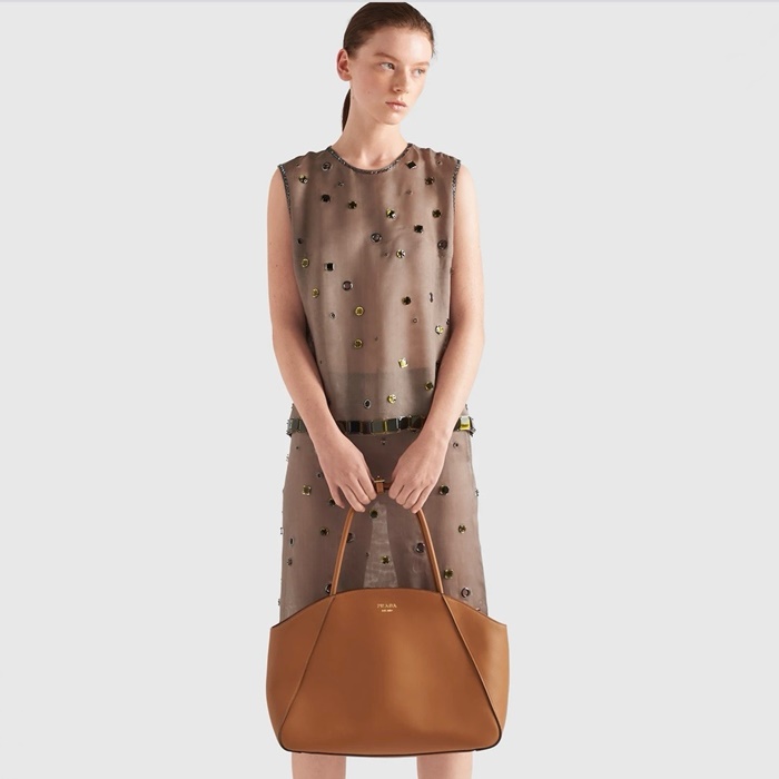 プラダレディースキャメルトートバッグb1623
