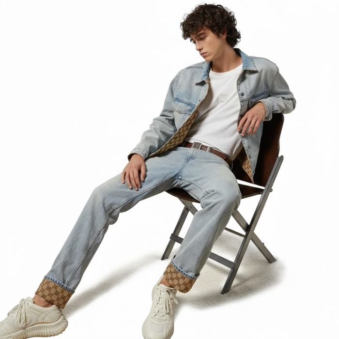 グッチメンズブルージーンズc486