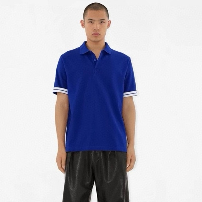 バーバリーメンズブルー半袖ポロシャツc488