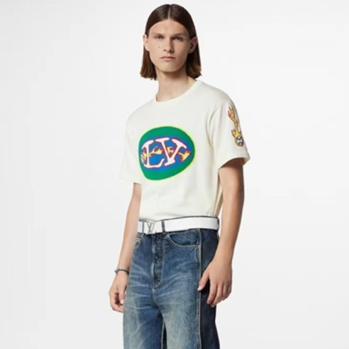 ルイヴィトンメンズホワイト半袖Tシャツc380