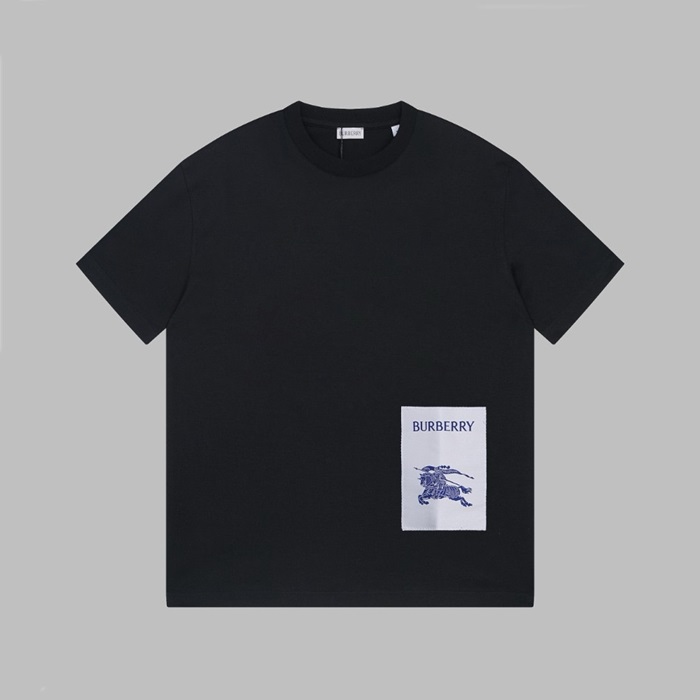 バーバリーメンズブラック半袖Tシャツc324