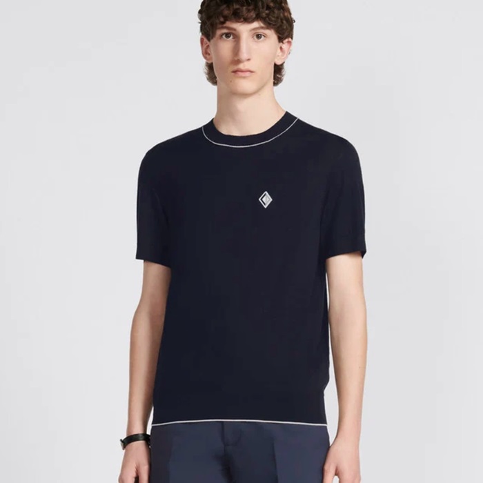 ディオールメンズネイビー半袖Tシャツc519