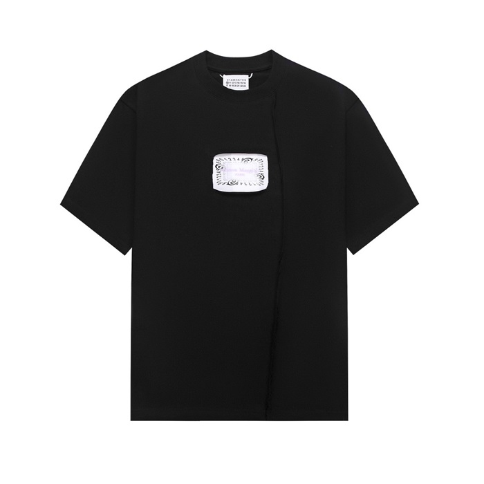 メゾンマルジェラユニセックスブラック半袖Tシャツc521