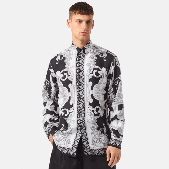 ヴェルサーチェメンズブラックシャツc562