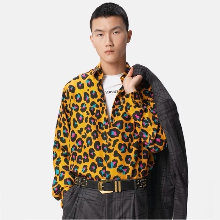 ヴェルサーチェメンズイエローシャツc569