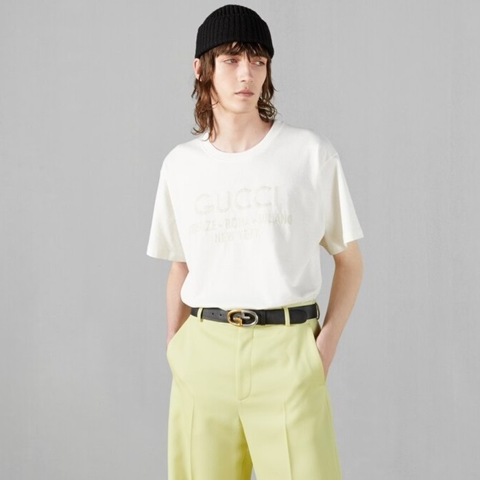 グッチユニセックスアイボリーシャツc594