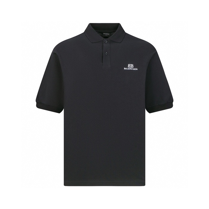 バレンシアガメンズブラック半袖ポロシャツc638
