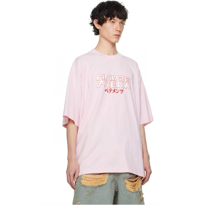 ヴェトモンユニセックスピンク半袖Tシャツc731
