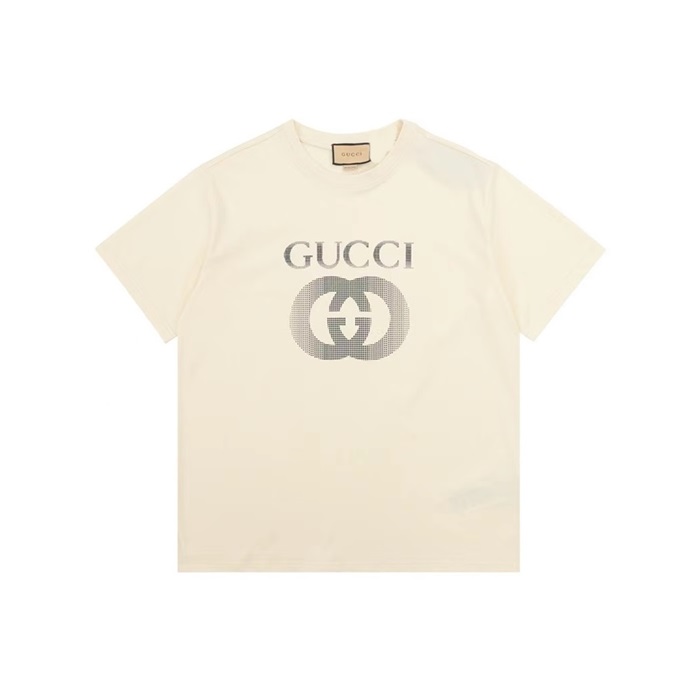 グッチメンズアイボリー半袖Tシャツc651