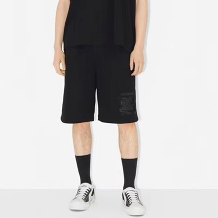 バーバリーメンズブラックショートパンツc337