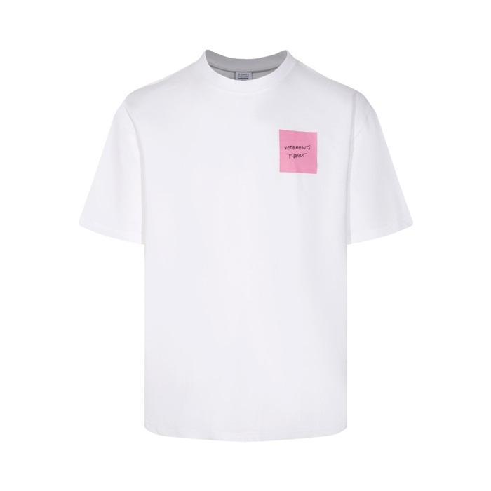 ヴェトモンユニセックスホワイト半袖Tシャツc754