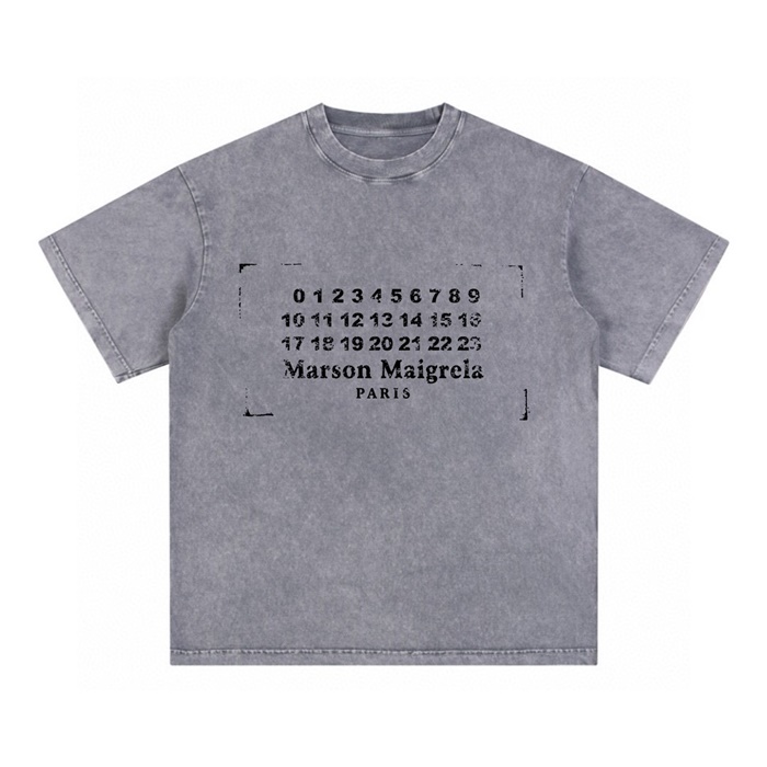 メゾンマルジェラユニセックスグレー半袖Tシャツc774