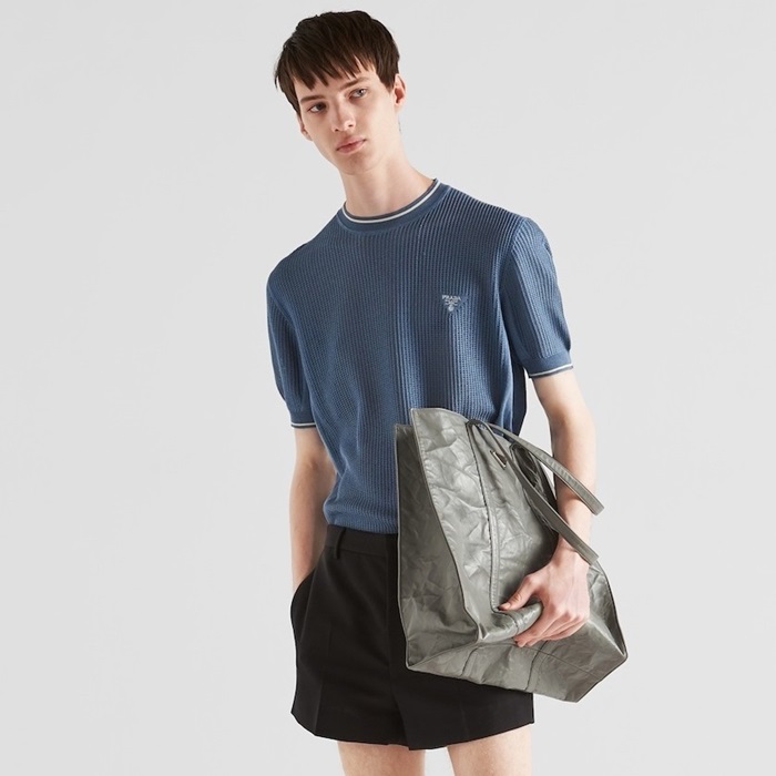 プラダメンズブルー半袖Tシャツc783