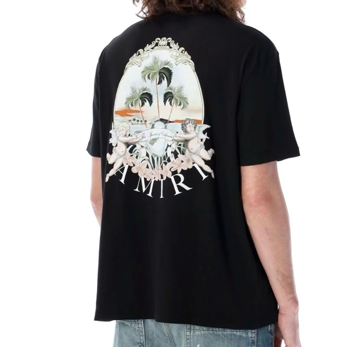 アミリメンズブラック半袖Tシャツc820