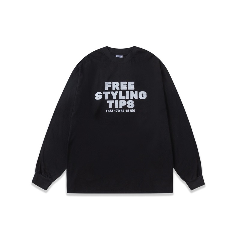 ヴェトモンメンズブラック長袖Tシャツc844