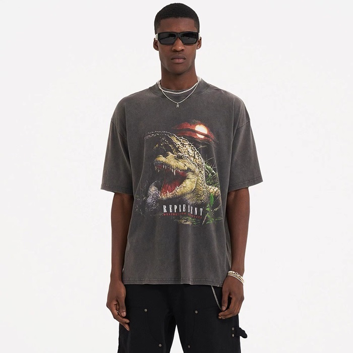 レプレゼントメンズグレー半袖Tシャツc850