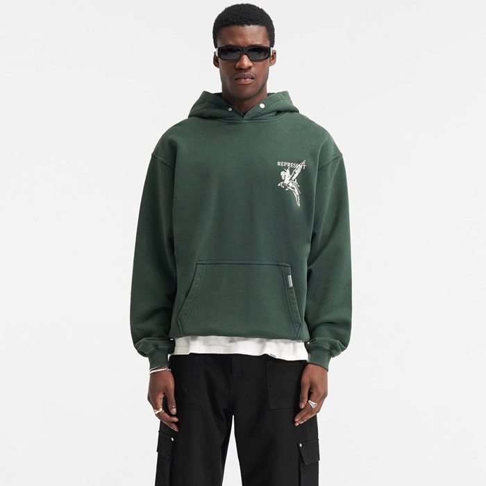レプレゼントメンズグリーンフーディc860