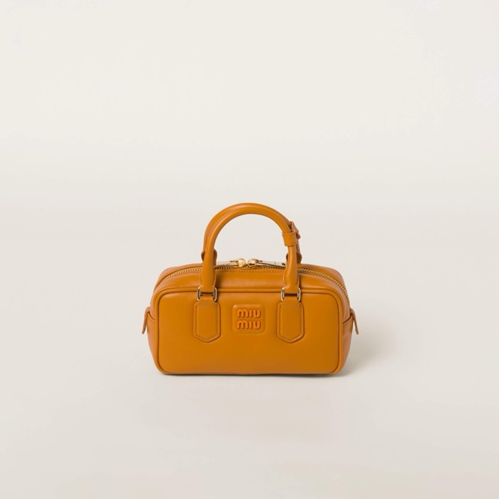 ミュウミュウレディースオレンジアルカディボウリングバッグb1982