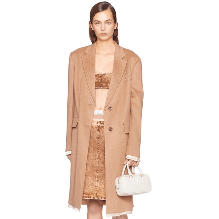 ミュウミュウレディースホワイトアルカディボウリングバッグb1984