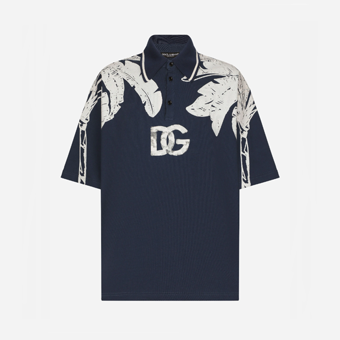 ドルチェ＆ガッバーナメンズネイビーポロ半袖Tシャツc21