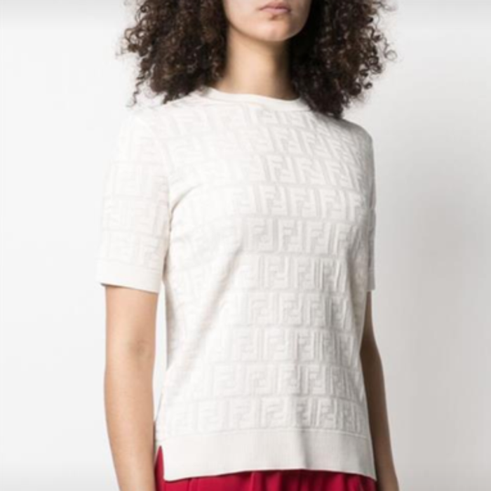 ェンディレディースホワイト半袖Tシャツc888