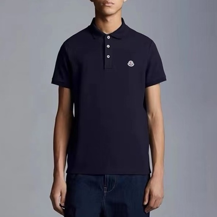 モンクレールメンズネイビーポロ半袖Tシャツc433