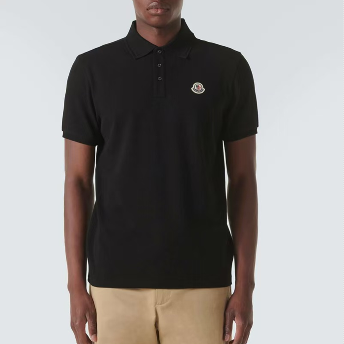 モンクレールメンズブラックポロ半袖Tシャツc434