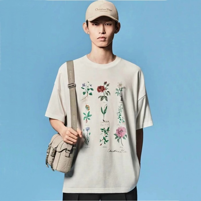 ディオールメンズホワイト半袖Tシャツc878