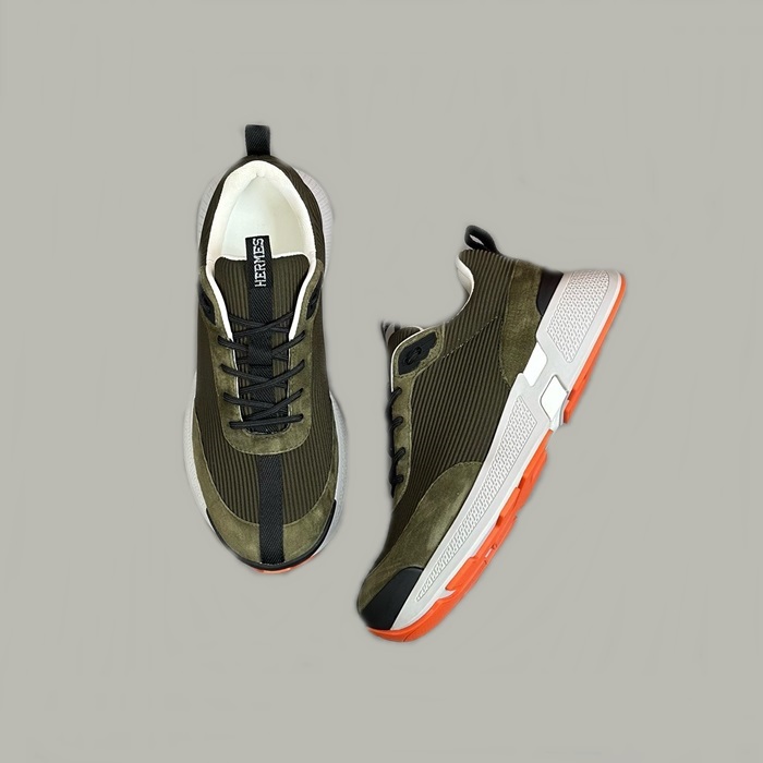 エルメスメンズカーキスニーカーs684