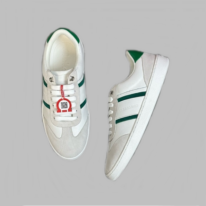 サルヴァトーレフェラガモメンズグリーンスニーカーs694