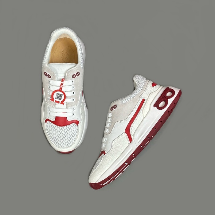 サルヴァトーレフェラガモメンズレッドスニーカーs739