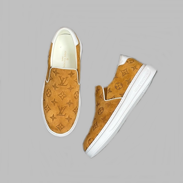 ルイヴィトンメンズキャメルローファーs760