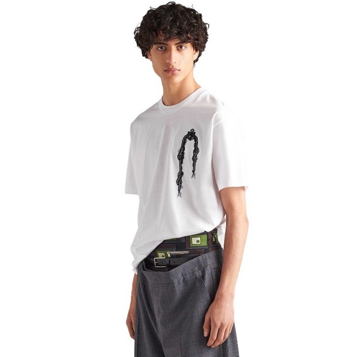 プラダメンズホワイト半袖Tシャツc920