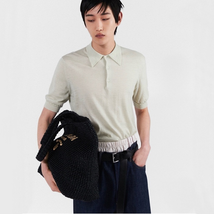 プラダレディースラフィアクロシェトートバッグ1G392b2029